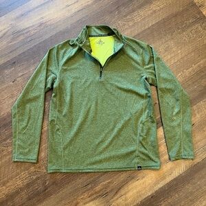 PRANA quarter zip pull over shirt Mens‎ size large green outdoor hiking